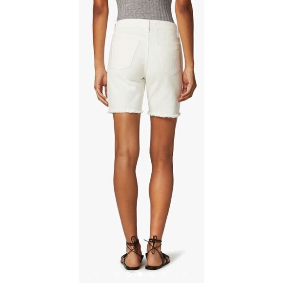 JOE’S Shorts Jean High Rise Honey Curvy Bermuda Stretch Denim White Size 27 - Picture 2 of 9
